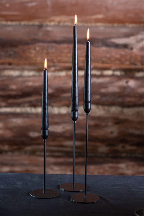 skinny black candle holders